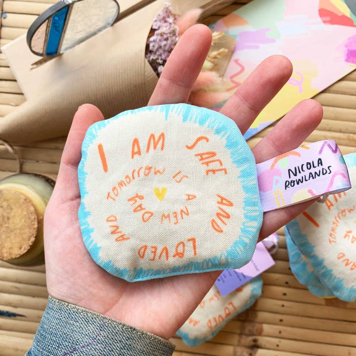 Nicola Rowlands - Wholesale Stress Relief Ball/Dough - Sensory palm bag: handmade lavender bag: blue
