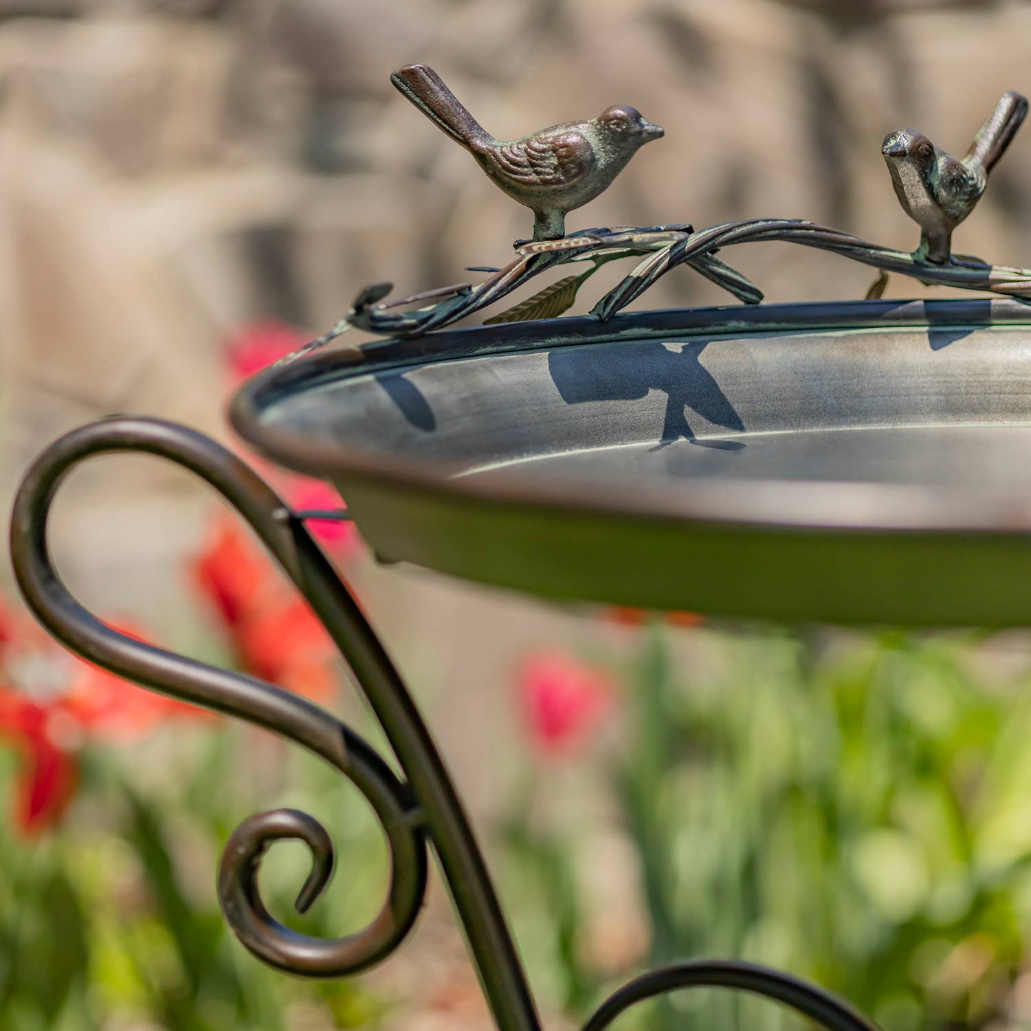 Zaer Ltd. International - Wholesale Bird Feeder - Shallow Birdfeeder & Tray w/3 Leg Stand- 2 Options8