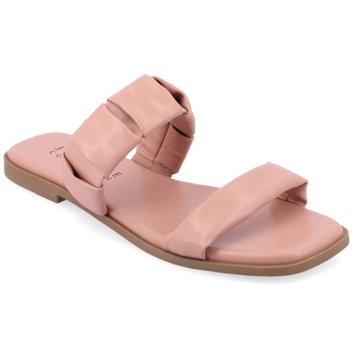 Pegie Slide Sandals In Faux Leather for wholesale by Journee