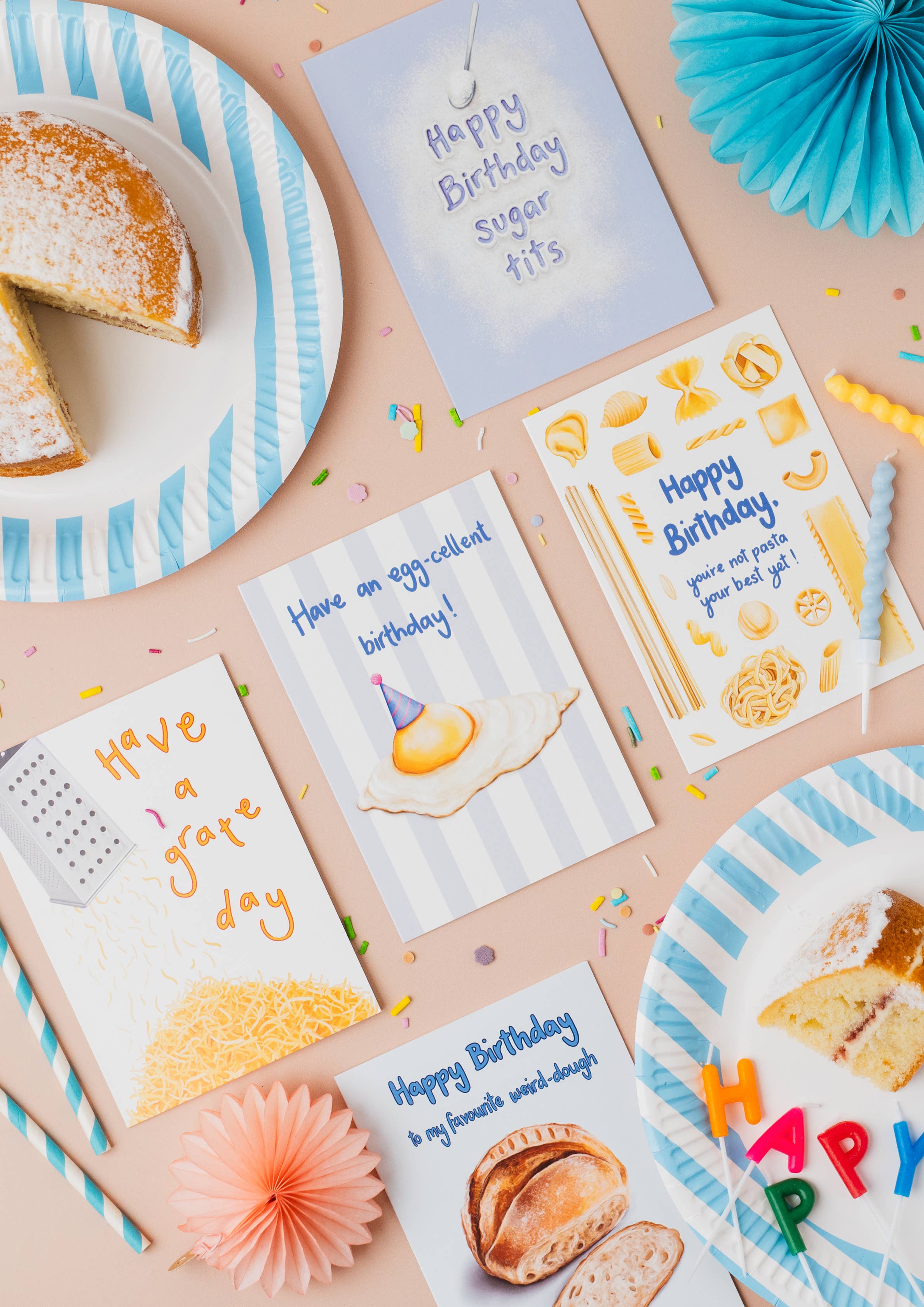 Katie Tinkler illustration - Wholesale Birthday Card - Egg-cellent Birthday - Funny Egg Food Themed Greeting Card3