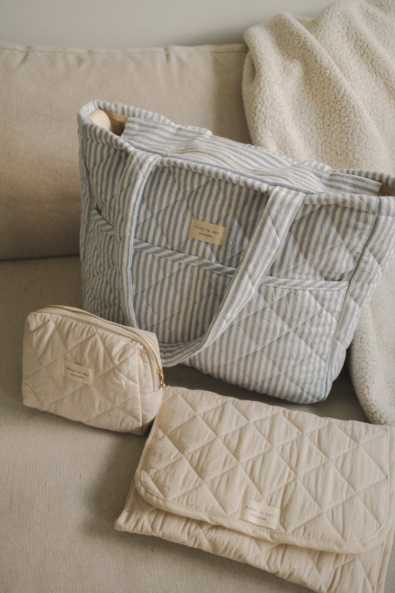 Dans le sac - Wholesale Diaper Bag - Baby - Organic cotton diaper bag - Striped collection6