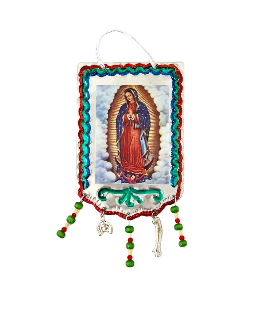 Sedona Spirit - Wholesale Ornament - Blikken banierornament met Guadalupe-afbeeldingen1
