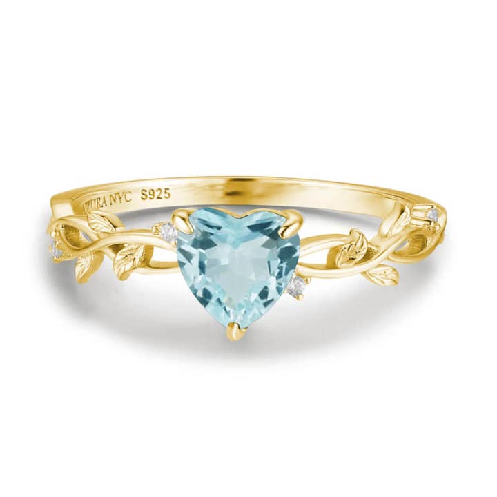 Everlasting Heart Sky Blue Topaz Ring (Yellow Gold)© for wholesale by Azura Jewelry
