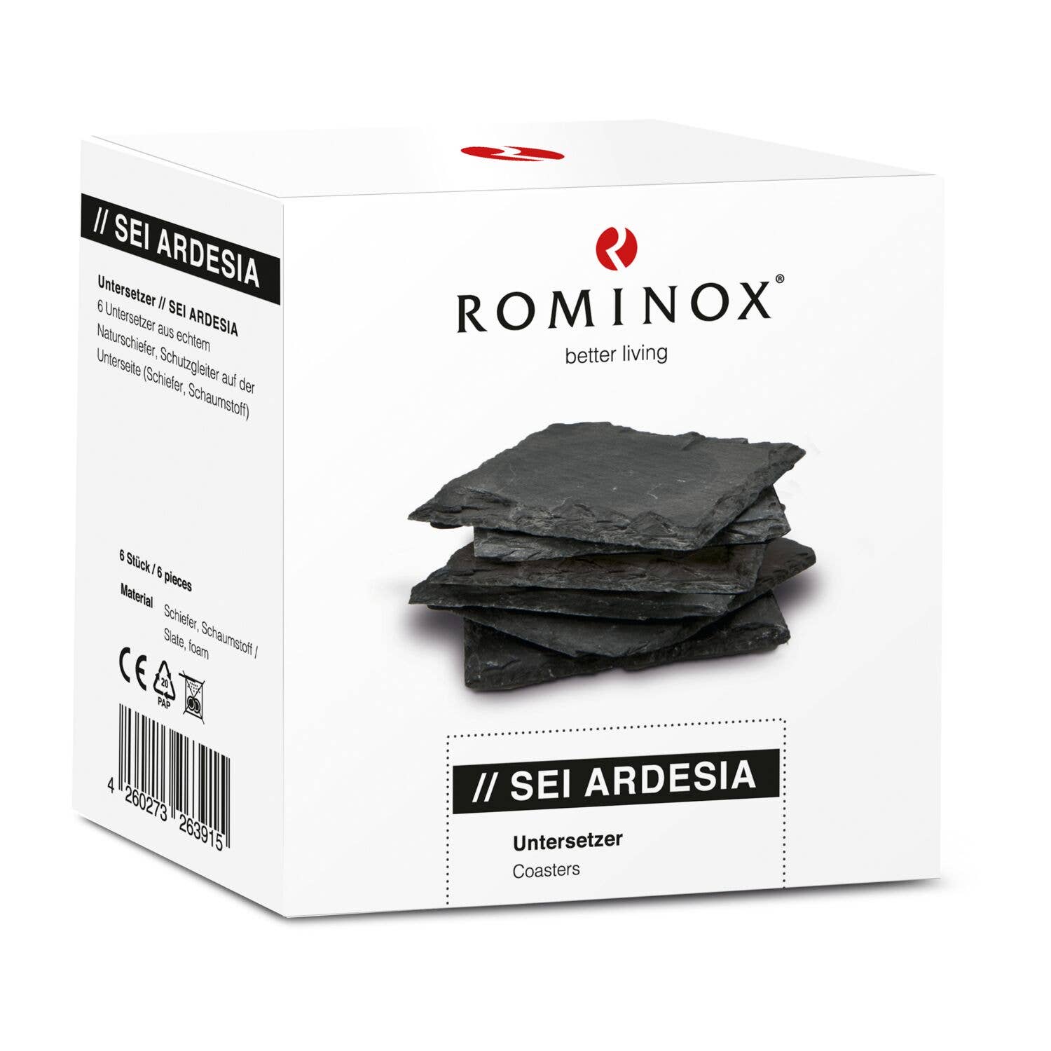 ROMINOX GmbH - Wholesale Coasters - ROMINOX® Coaster Set of 6//Sei Ardesia — Slate2