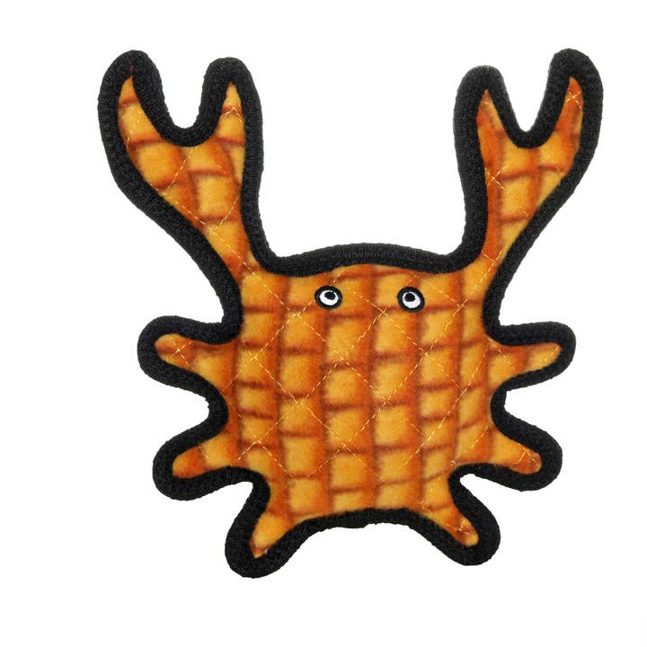 Tuffy Ocean Crab - Medium Orange, Durable, Squeaky Dog Toy for wholesale by Tuffy Dog Toys - VIP Products