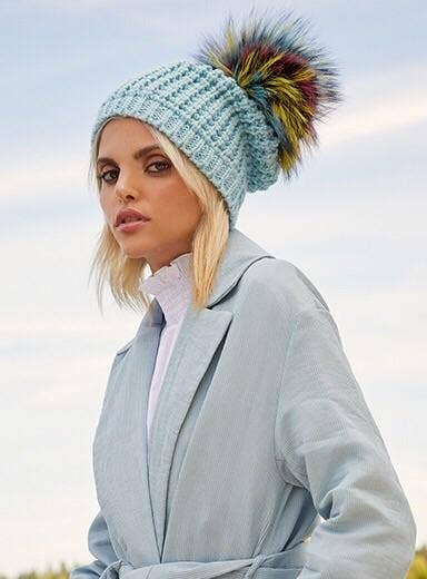 Kyi Kyi - Wholesale Beanie - Women's - Classic Fur - Multi Color Pom28