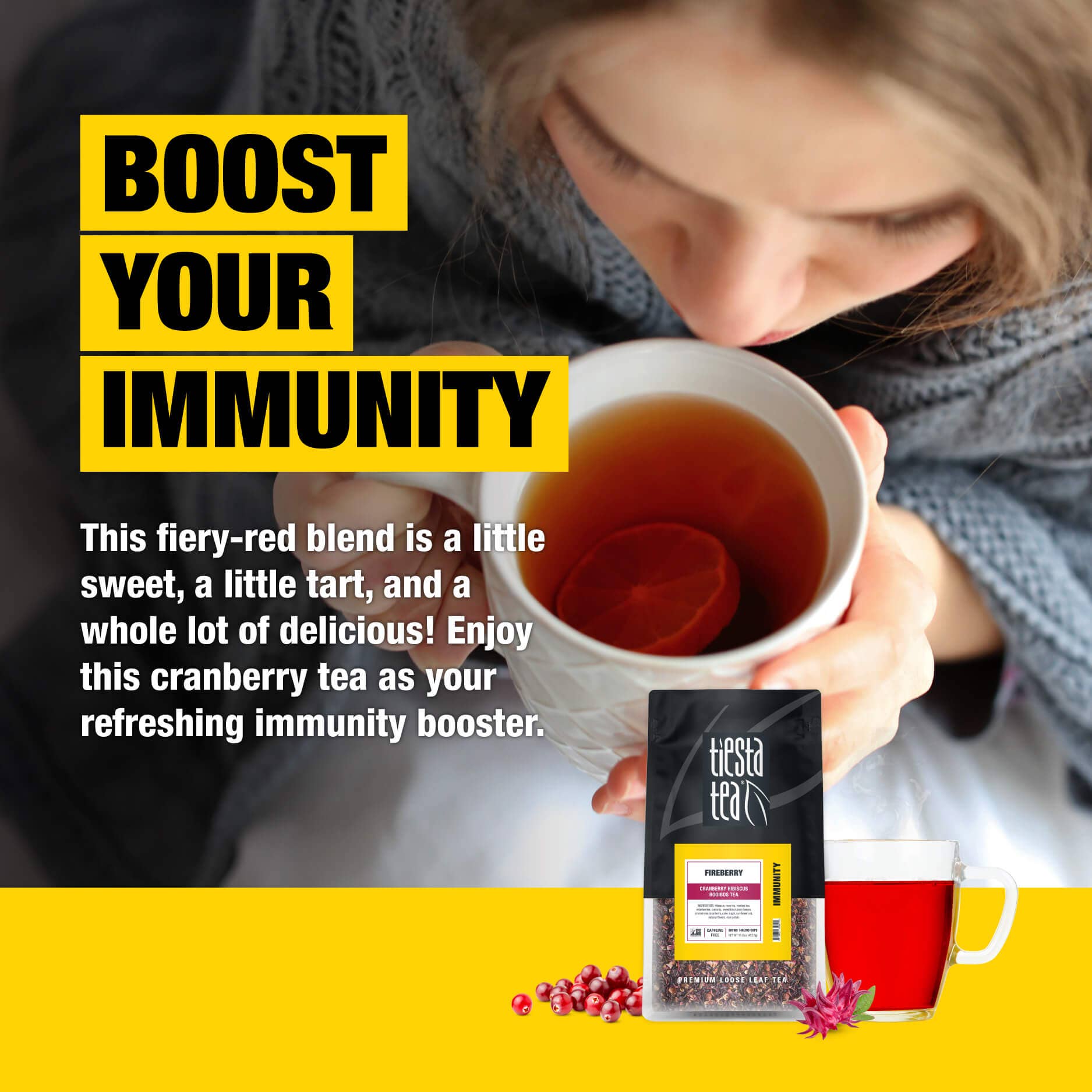 Tiesta Tea Company (loose leaf teas & accessories) - Wholesale Loose Tea - Fireberry - Cranberry Hibiscus Rooibos Tea11