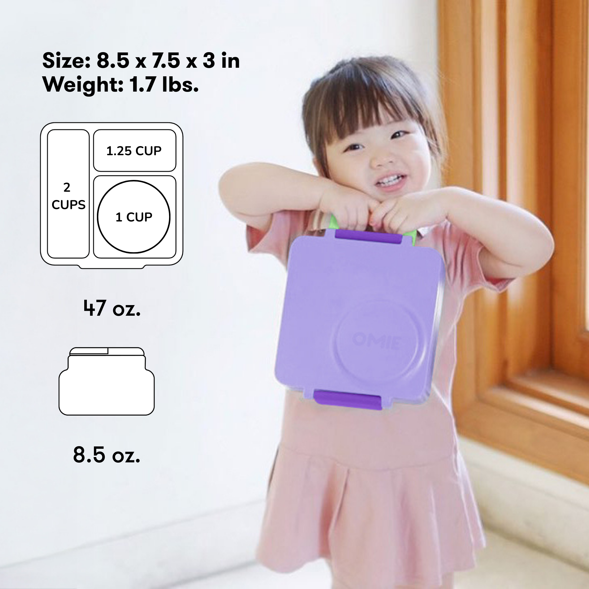OmieLife - Wholesale Lunch Bag/Box - Kids - OmieBox: Lilac Purple9