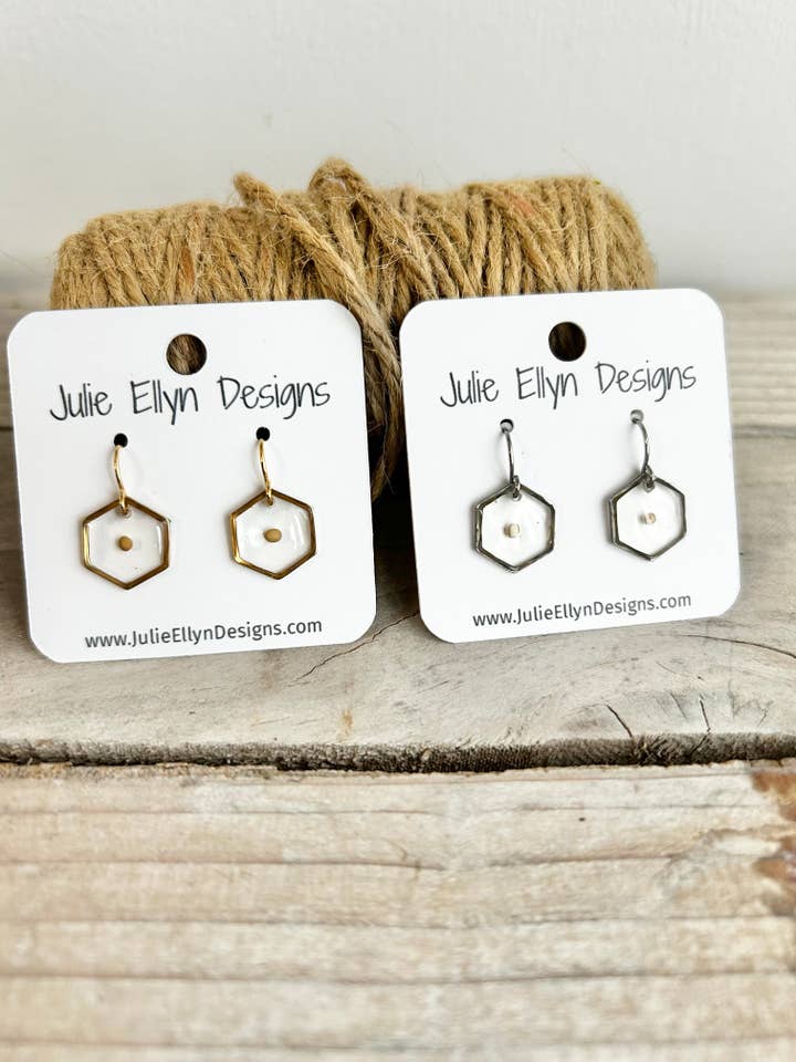 Sennepsfrøøreringe - Sekskant for engroshandel hos Julie Ellyn Designs