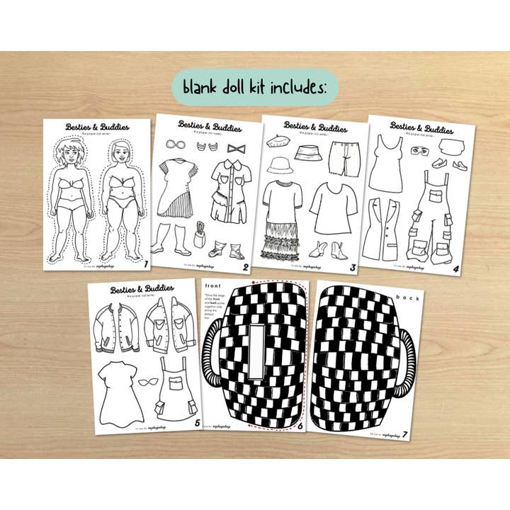 sophupshop - Wholesale DIY Craft Kit - Besties & Buddies Adults - paper doll kit2
