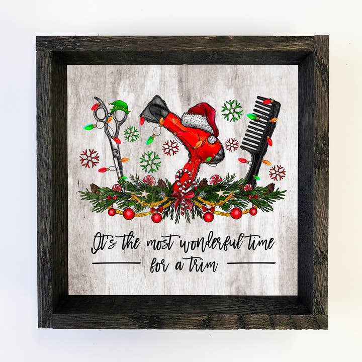 Hangout Home – wholesale Skylt – Det är den mest underbara tiden för en klippning - Salongens julkonst0