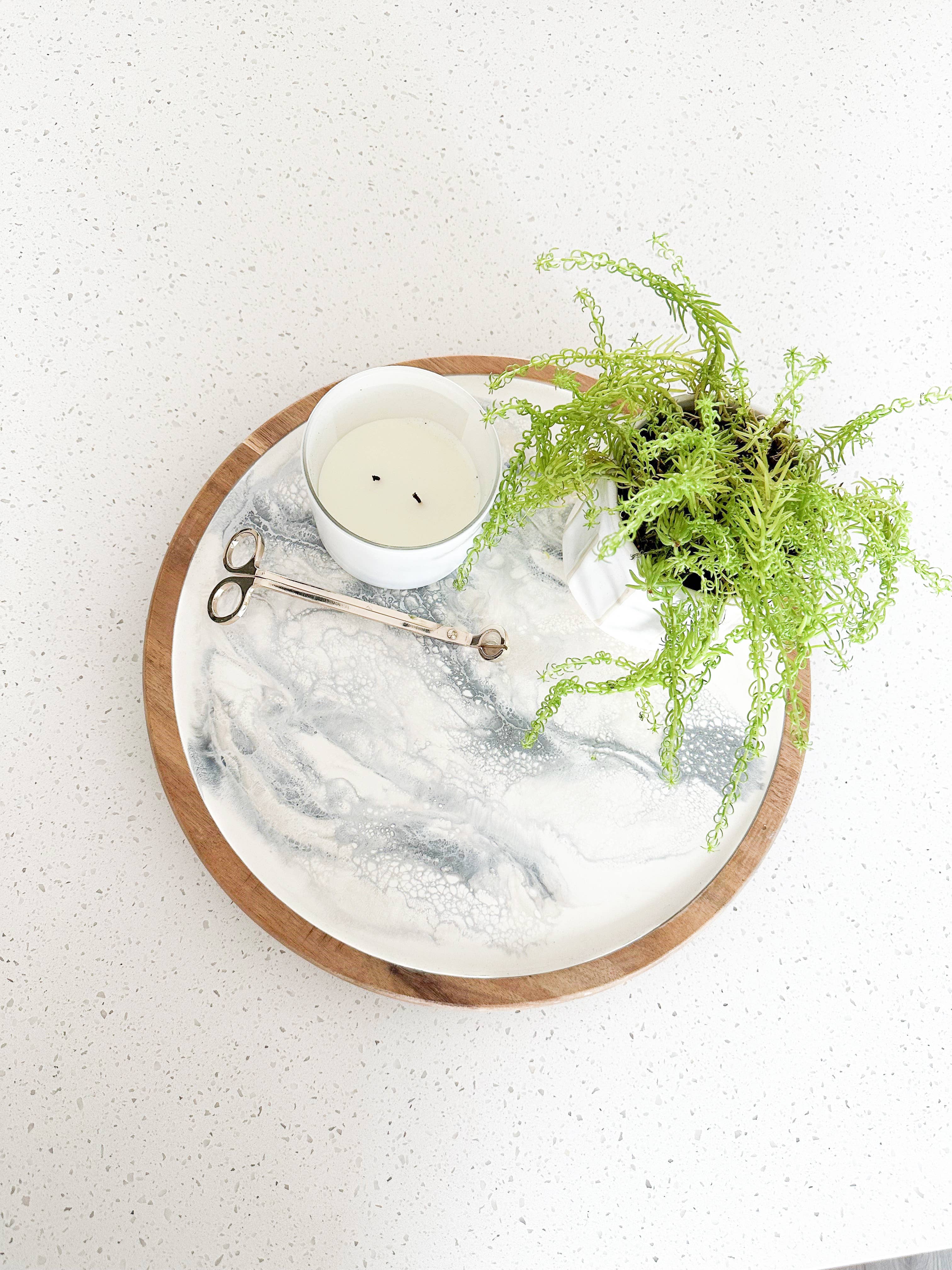 Lynn & Liana Designs - Vente Plateaux de service - Plateau tournant en résine de bois d'acacia - Lazy Susan 16" SANS TARIFS !13