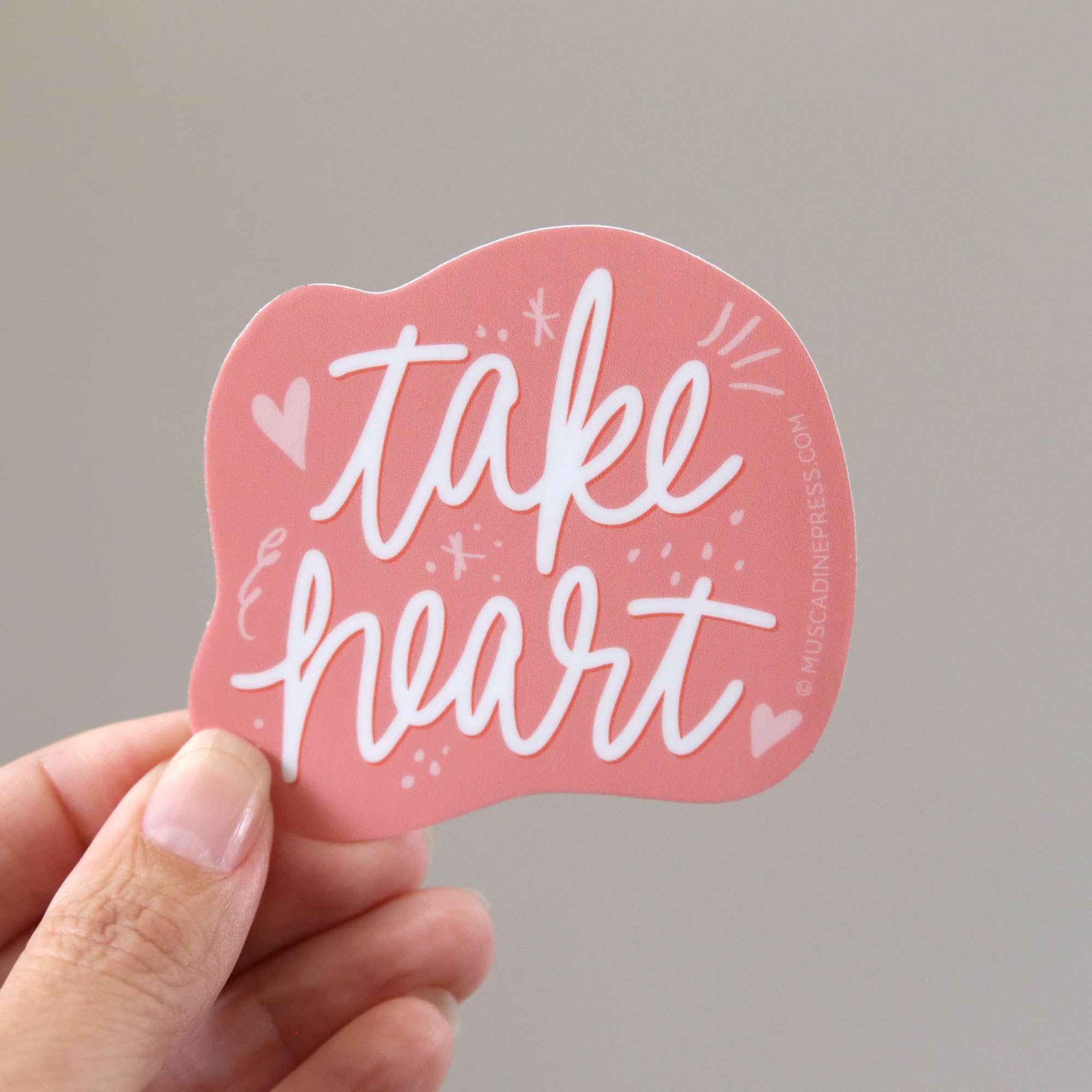 Muscadine Press - Wholesale Sticker - Vinyl Sticker, Take Heart1