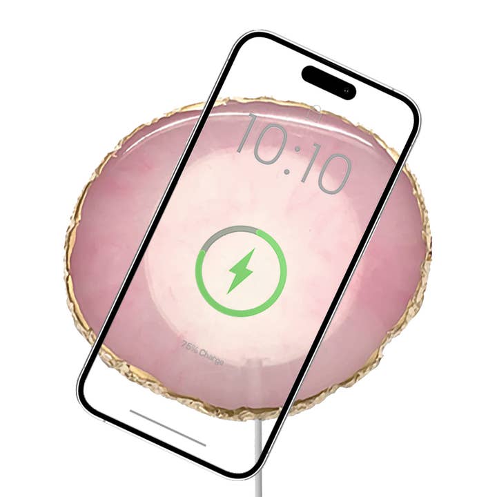 Rose - Recharge sans fil Crystal Pad (charge rapide 15 W) pour la vente par PhunkeeTree