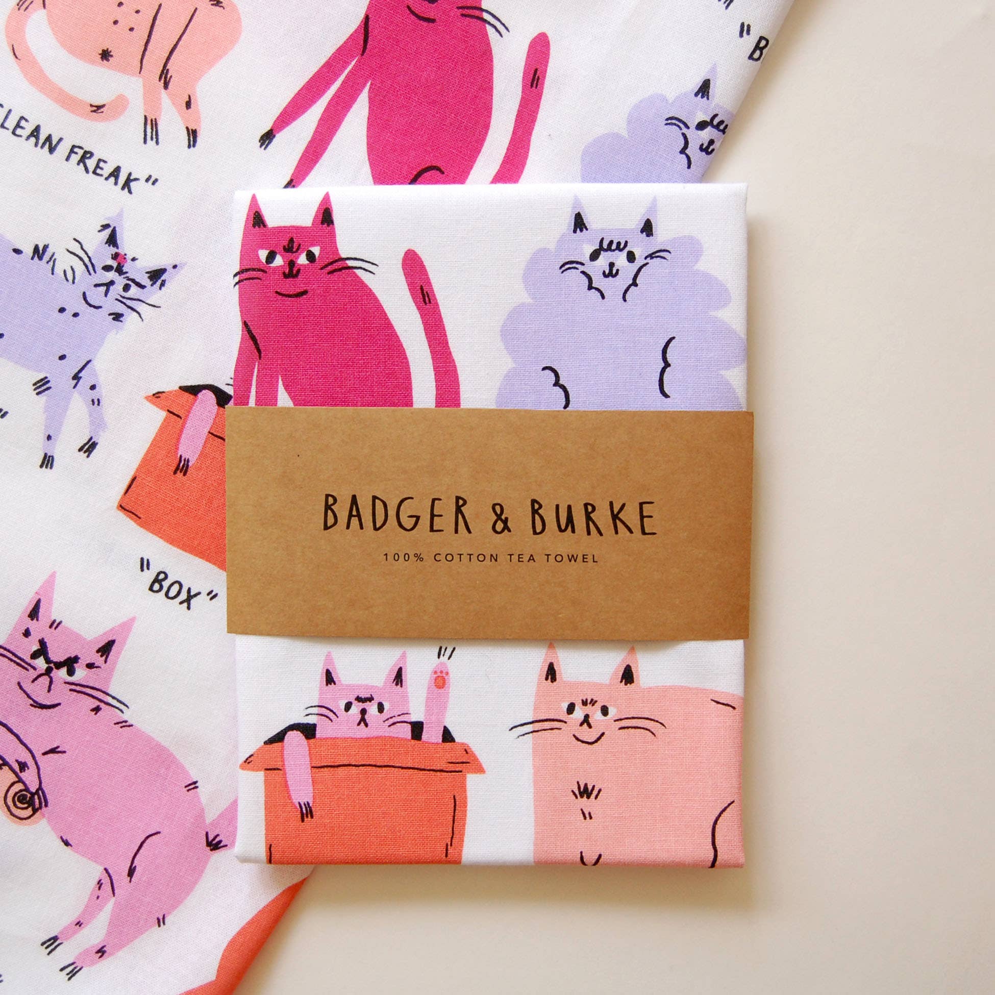Badger & Burke - Wholesale Tea Towel - "Famous Cat Breeds" Tea Towel2