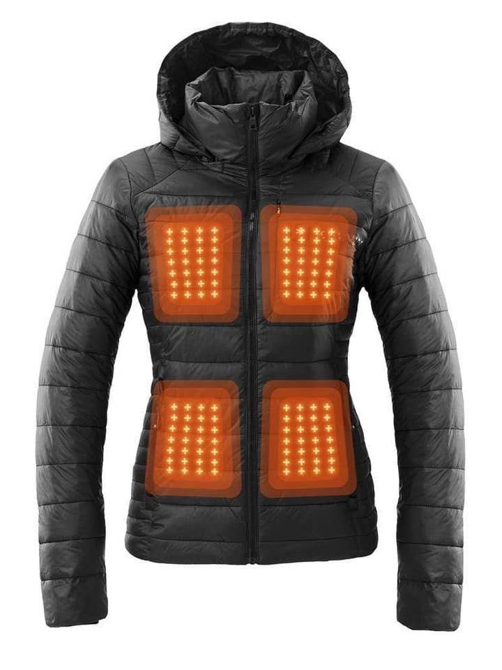 Veste chauffante Aura pour femme, noire pour la vente par Kelvin Coats