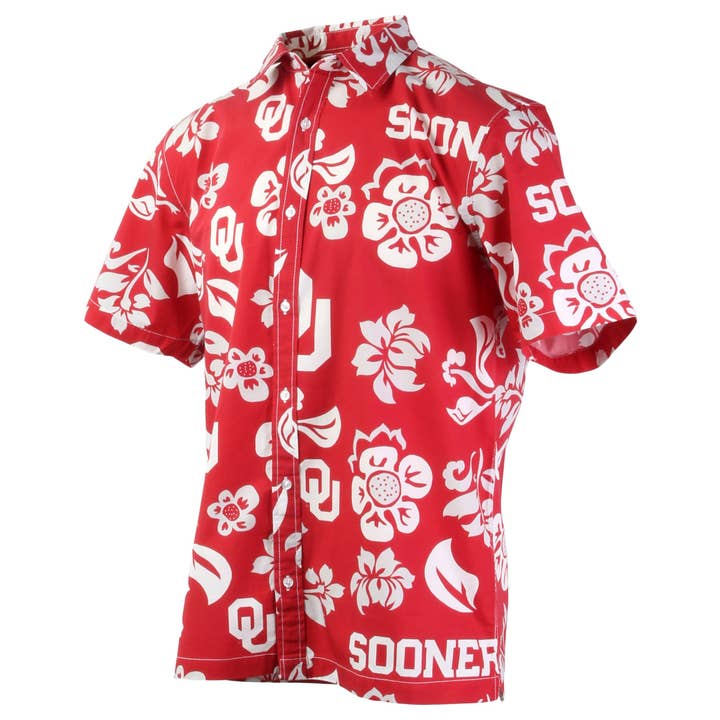 Wes & Willy Oklahoma Sooners Men's Floral Shirt for wholesale by Wes and Willy