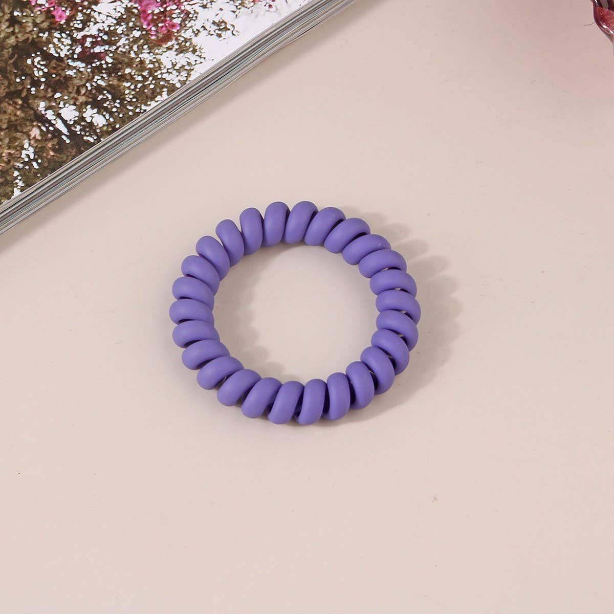 NINEXIS - Wholesale Hair Tie - CWAHA1379_SIMPLE FROSTED PHONE CORD HAIR TIE2
