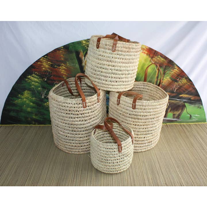 Boutique Huléti - Wholesale Basket - Round storage basket basket - Hand woven in palm tree - 100% NATURAL & ORIGINAL -5