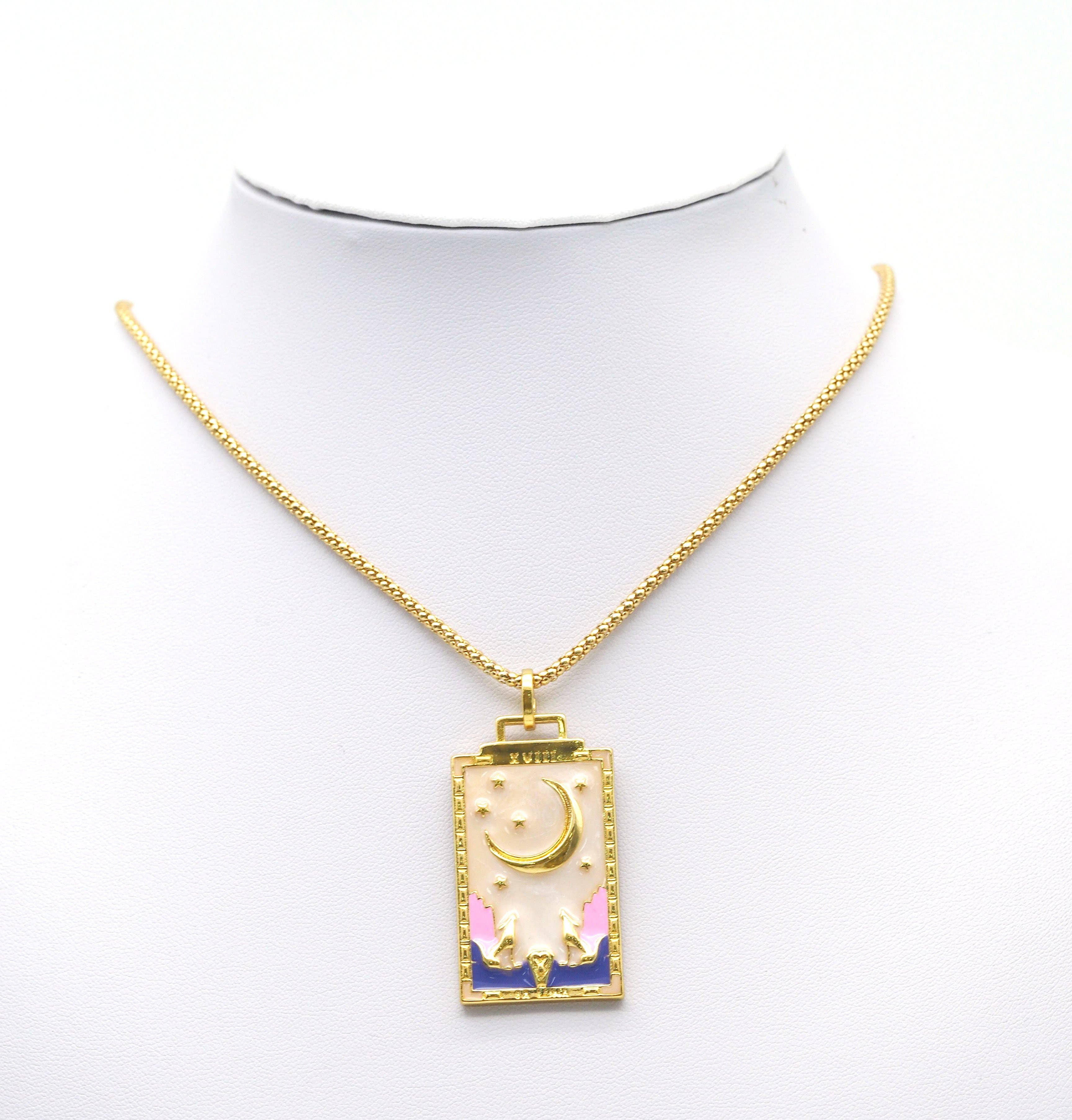 BestBeads&Beyond - Wholesale Individual Charm/Pendant - Gold Enamel Evil Eye Heart Moon On Rectangle Charm, Sku#JL1113