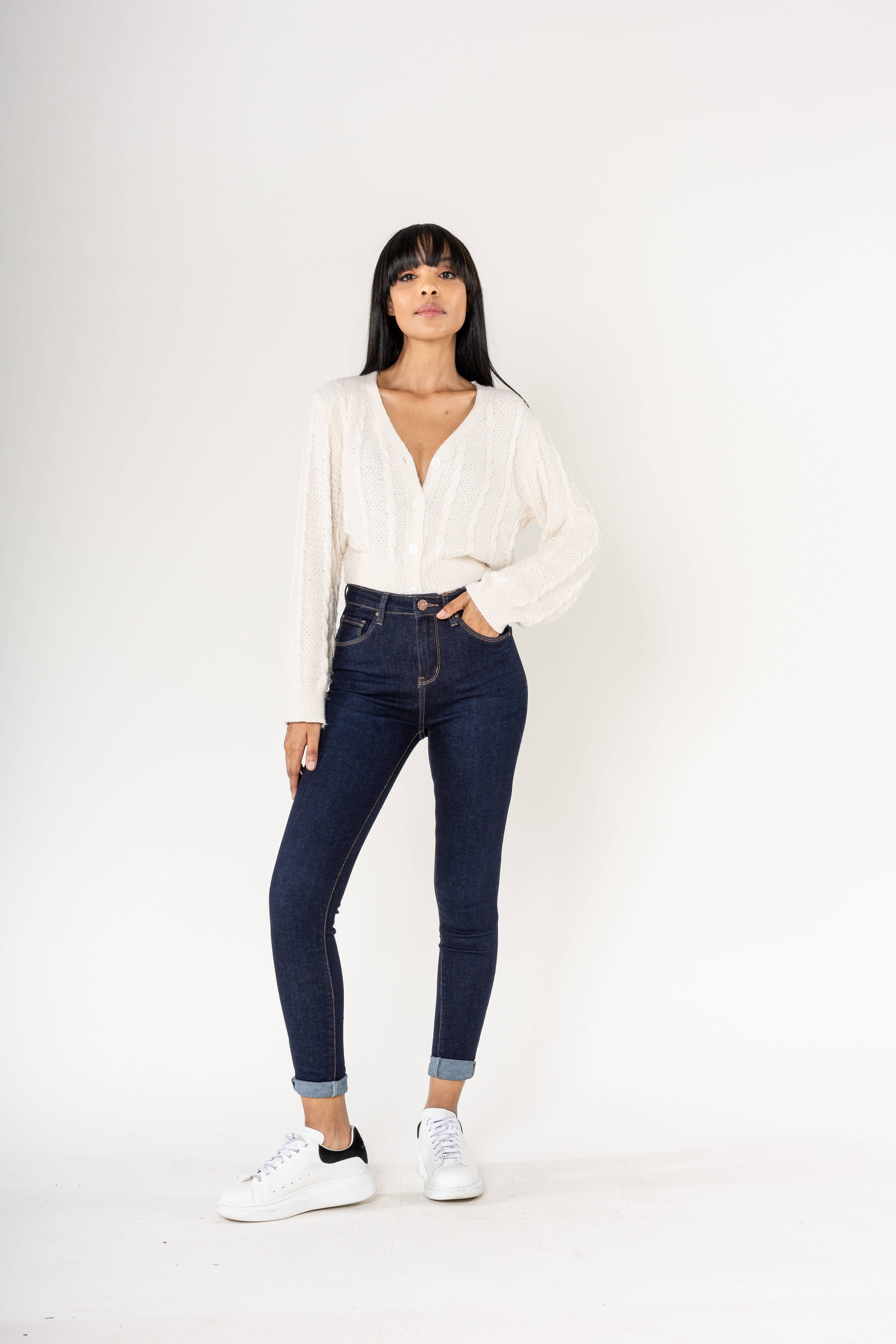Nina Carter – Engroshandel Jeans - Dame – P078 stretch skinny bukser med høj talje48