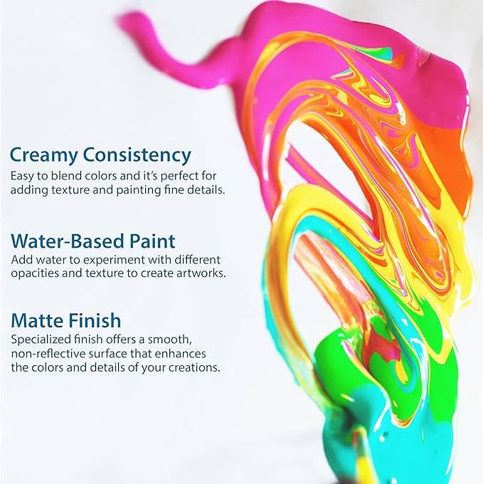 Keff Creations - Wholesale Paint Set - 30 Color Bottles Acrylic Paint Set2