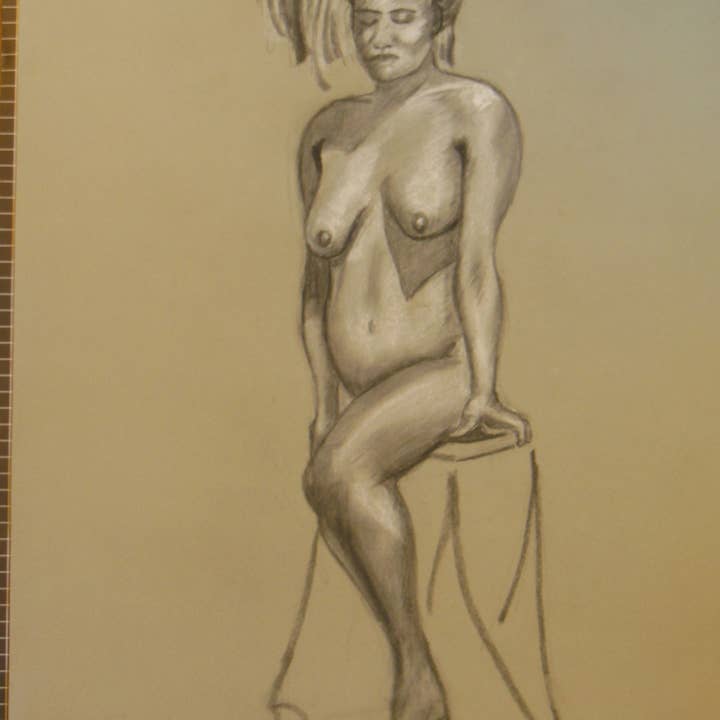 Dessin de nu : fusain et pastel sur papier gris. 20 pour la vente par Jane A Gordon: Jewelry Art Gifts Inspiration