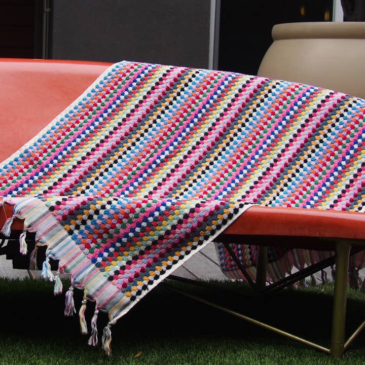 Rainbow Pom Pom Beach Bath Towel - Turkish Cotton Colorful for wholesale by Citizens Of The Beach