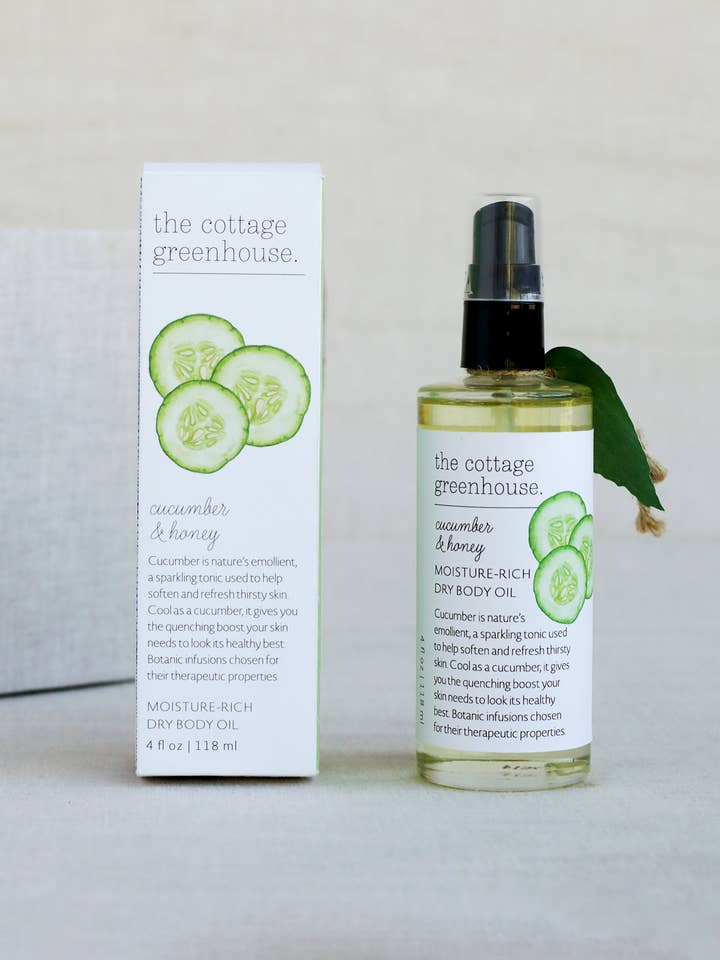 Cucumber & Honey Dry Body Oil for wholesale by The Cottage Greenhouse