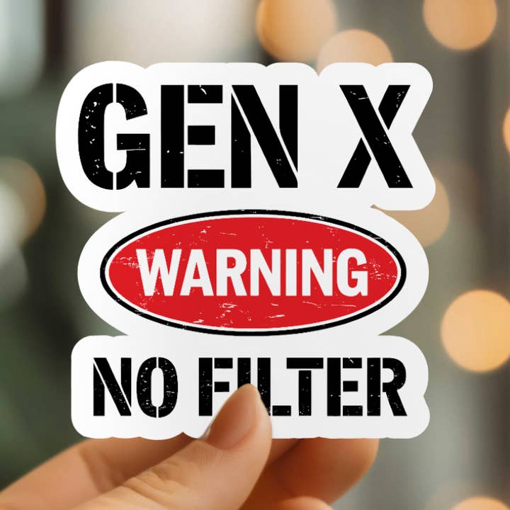 Funny Gen X Vinyl Sticker for wholesale by Mystical Monkey Toes