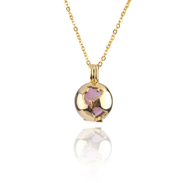 Globe Locket - Collana in quarzo rosa per la vendita all'ingrosso da parte di Cristina Ramella Jewelry