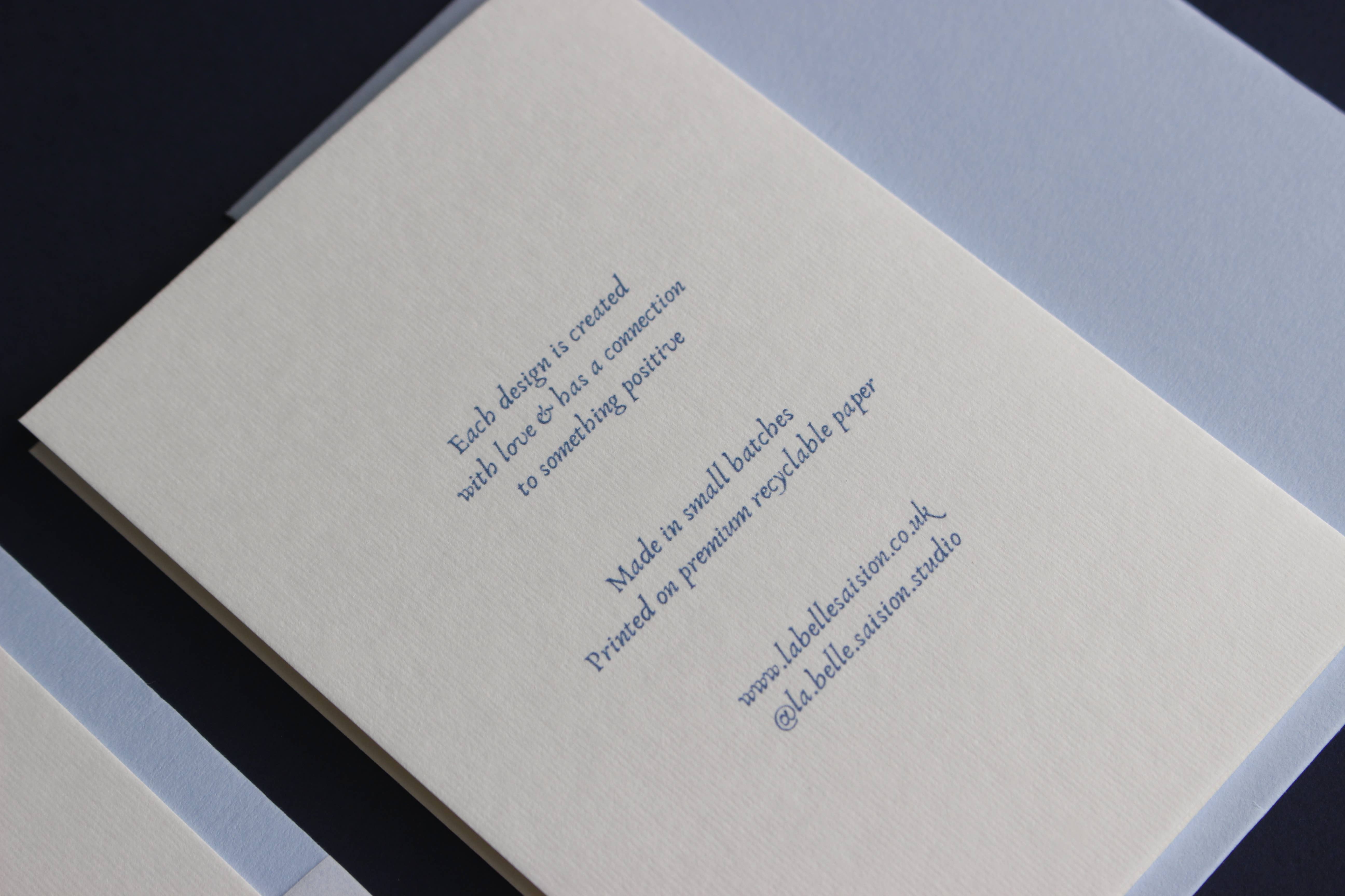 La Belle Saison – wholesale Everyday greeting card – Ribbon Bow Blue Birthday Card2