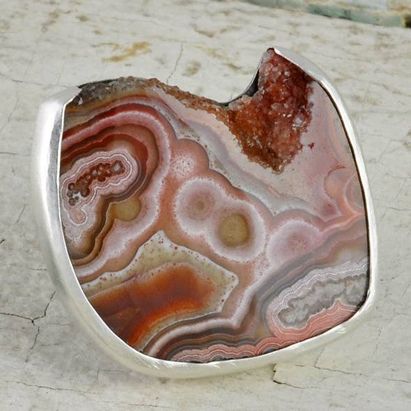 Laguna Lace Agate Sterling sølv ring | Størrelse 6 3/4 for engroshandel hos Danielle Harrison Jewelry
