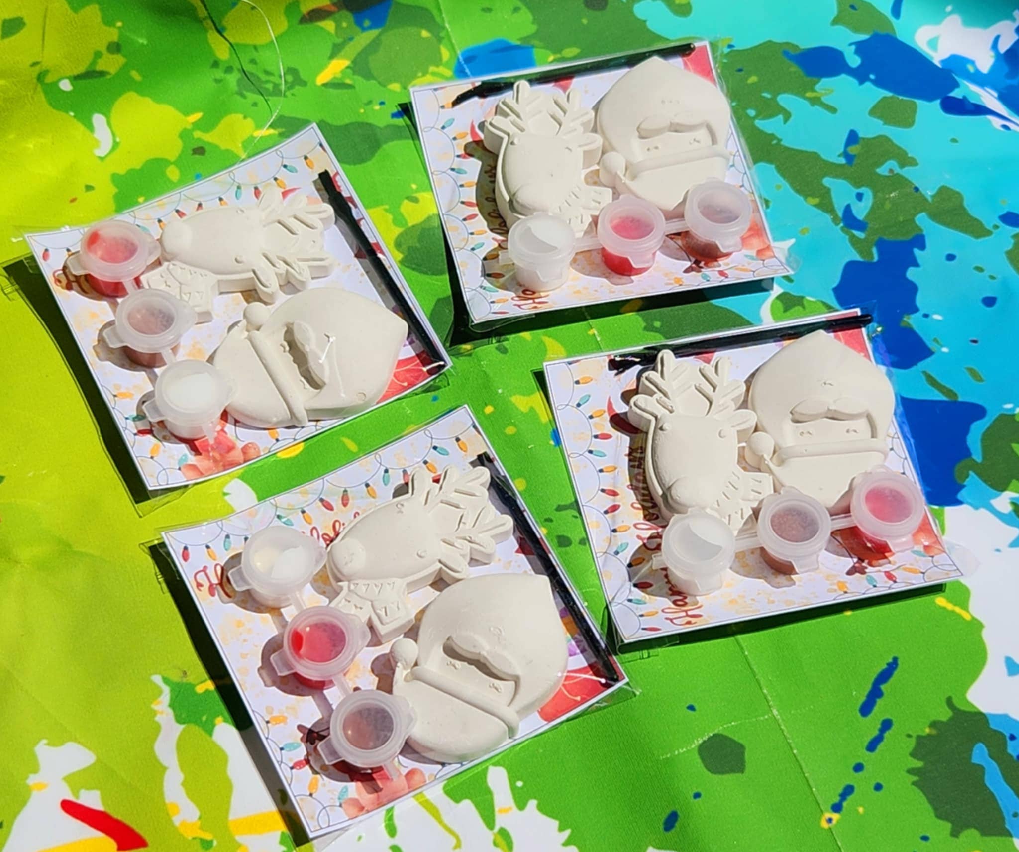 Snazzy Crayons - Vendita all'ingrosso Kit per lavoretti fai da te - Bambini - Kit di pittura in gesso fai da te con Babbo Natale e renne l Kids Craft2