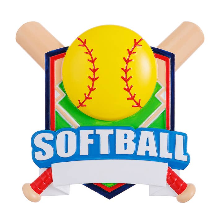 Ornement personnalisé Softball Shield pour la vente par PolarX Ornaments