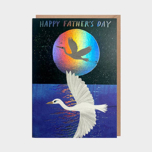 Greeting Card- "Happy Father's Day" Two Storks (Foil) for wholesale by Sharon King-Chai