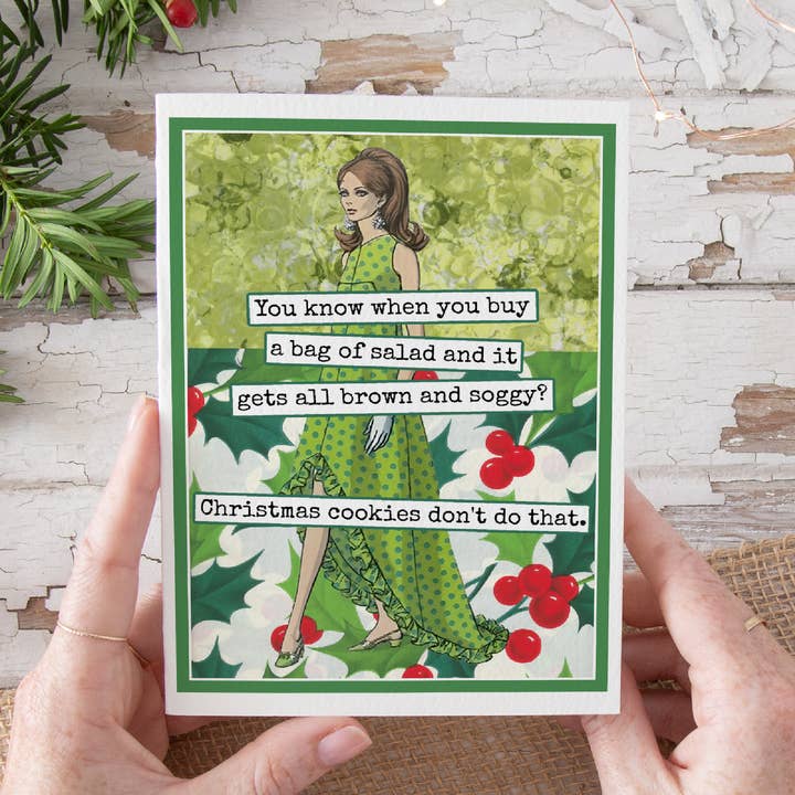 Raven's Rest Studio - Wholesale Christmas Card - Funny Christmas Card. Salad all Brown and Soggy?