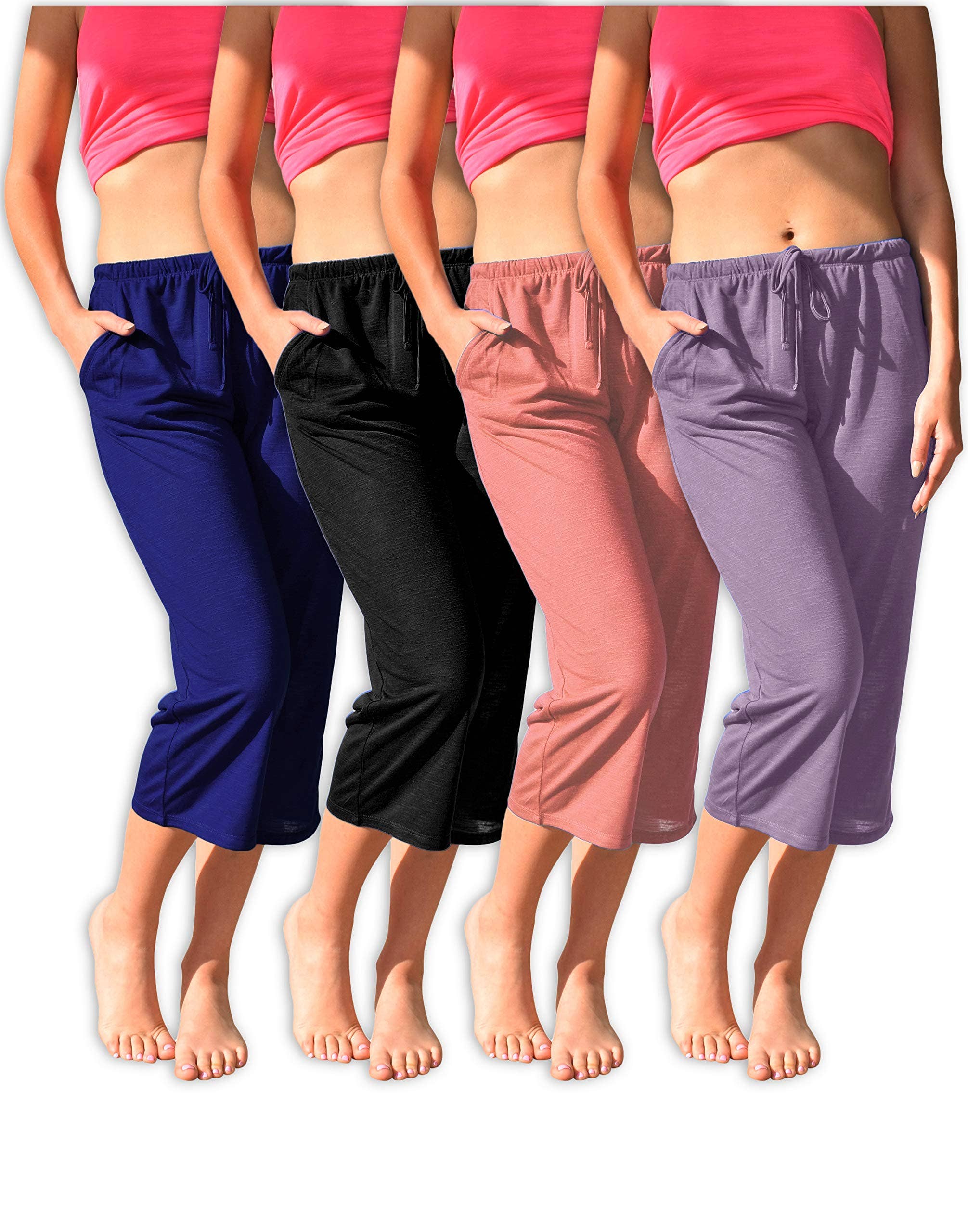 I-Wear Brands - Wholesale Lounge Sweatpants/Joggers - Women's - 4 Pack Women's Casual Poly-Slub Capri-Length Lounge Pants22