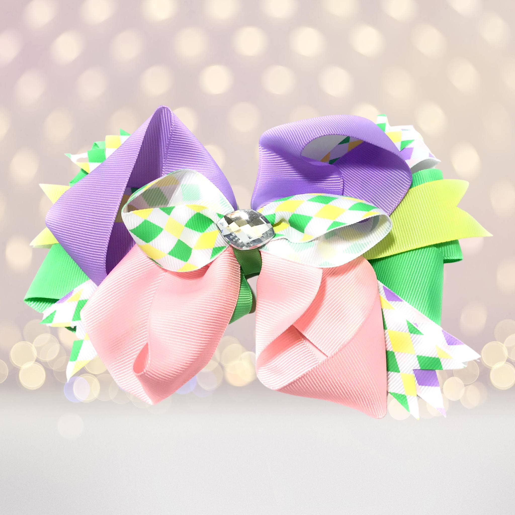 Chicky Chicky Bling Bling - Wholesale Hair bow – Kids - Jumbo Boutique Hair Bow with Bling Stone1