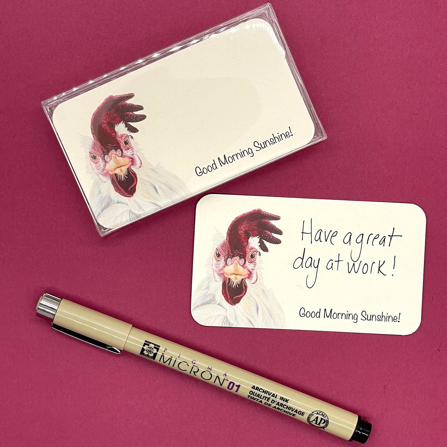 Woollybear Travels - Wholesale Stationery/Notecard Set - Pawsitive Notes- Rescued Chicken (Lunch Box Notes)2