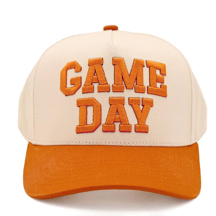 Funky Junque - Wholesale Baseball Cap - Unisex - Retro Two Tone Cap - Game Day - Orange/Beige