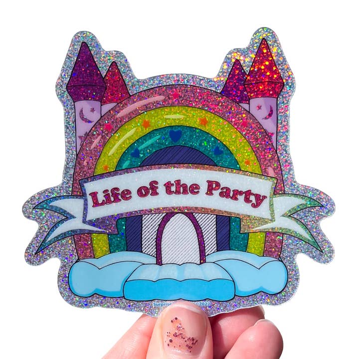 Sparkle Bounce House Castle Life of the Party Vinyl Sticker for wholesale by Surprise Inside Art