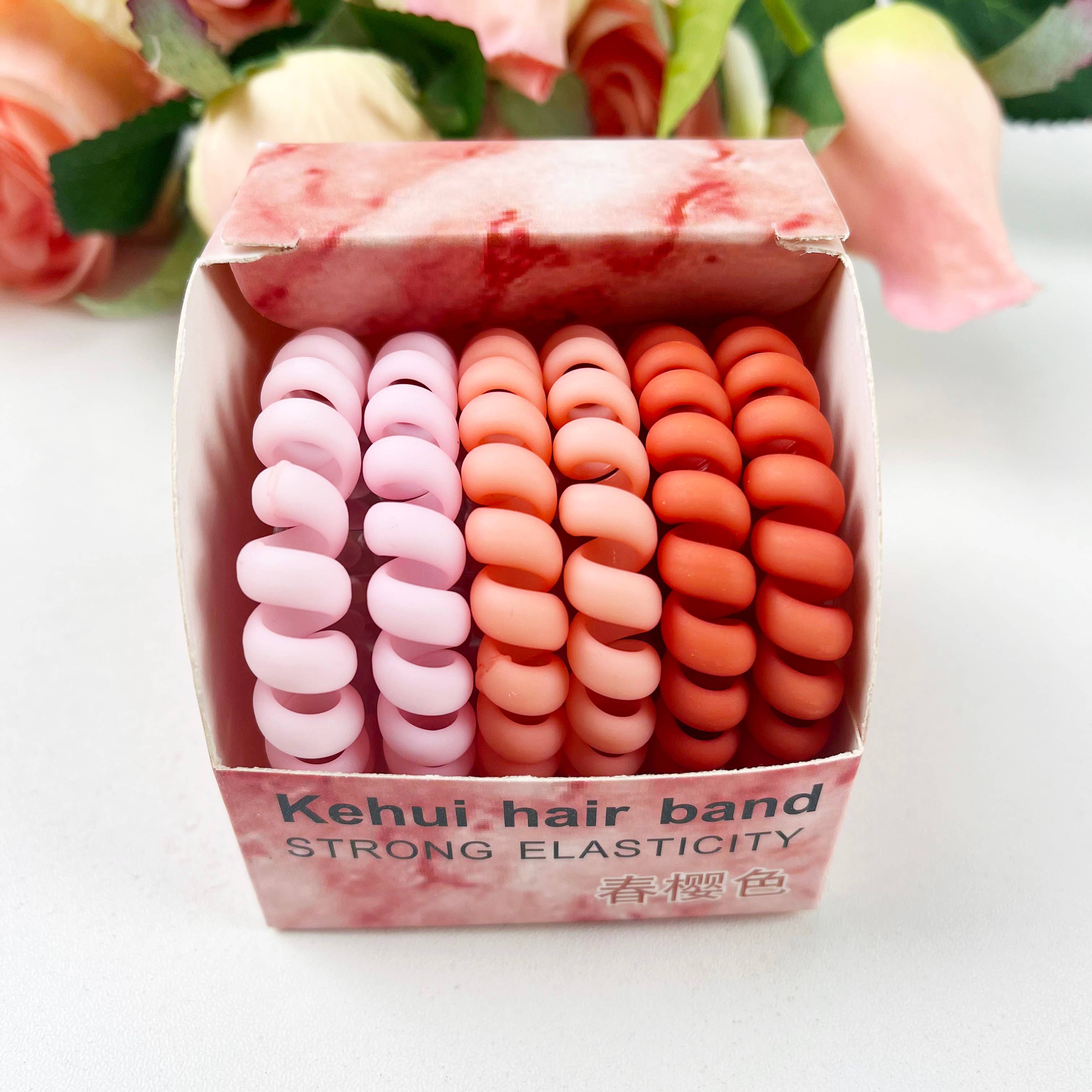 SoapElenGlen - Wholesale Hair Tie - Matte Multicolor Boxed Phone Cord Hair Tie5
