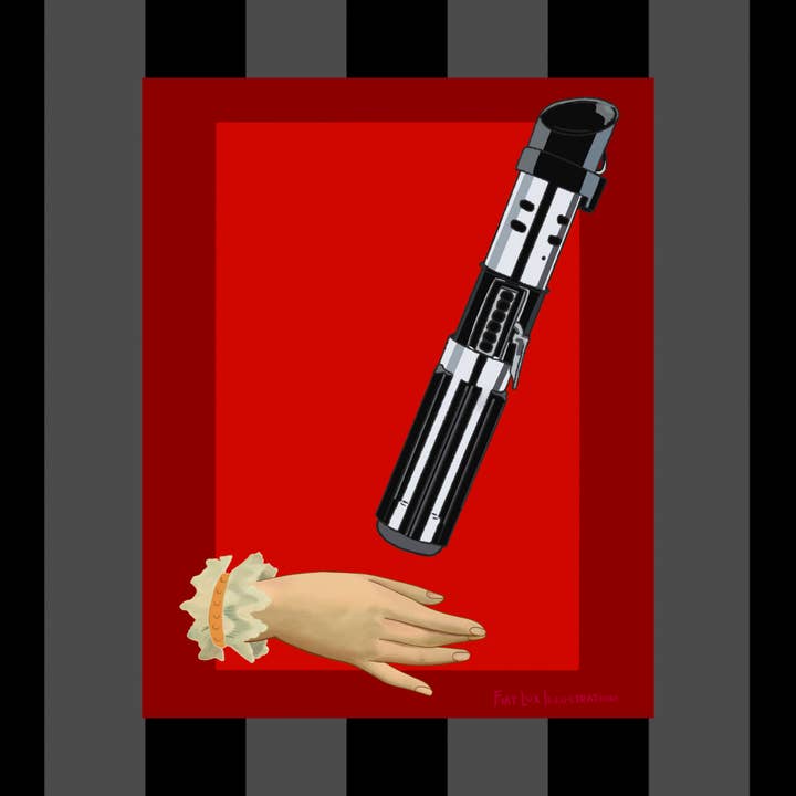 Space Magic Vader’s Lightsaber star wars Art Print for wholesale by Fiat Lux Illustration