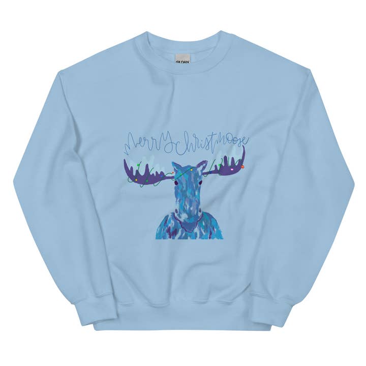 Felpa unisex "Merry Christmoose" per la vendita all'ingrosso da parte di Celeste Addison Art
