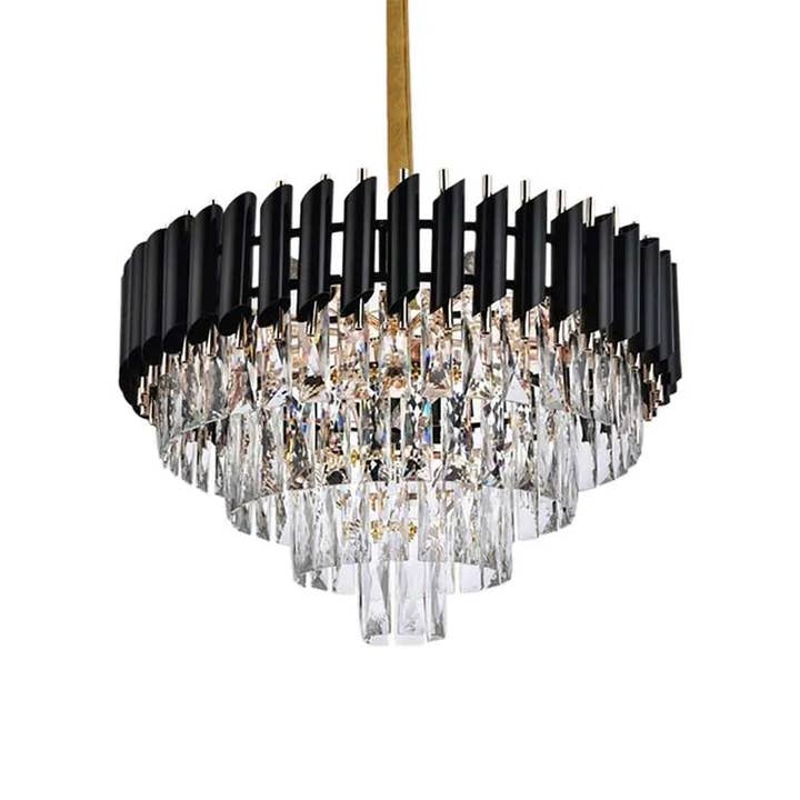 Ledsone - Wholesale Chandelier/Hanging Light - Black and Gold Hanging Crystal Chandeliers Light Fixture ~48032