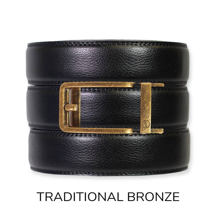 Tough Apparel - Vendita all'ingrosso Cintura - Uomo - Set cintura e fibbia in pelle nera con chiusura a cricchetto23