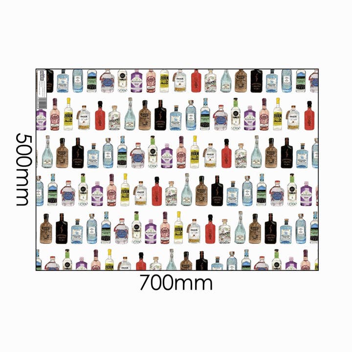 presentingperfection – wholesale Wrapping paper roll – Hand Painted Gin Bottles Wrapping Paper1