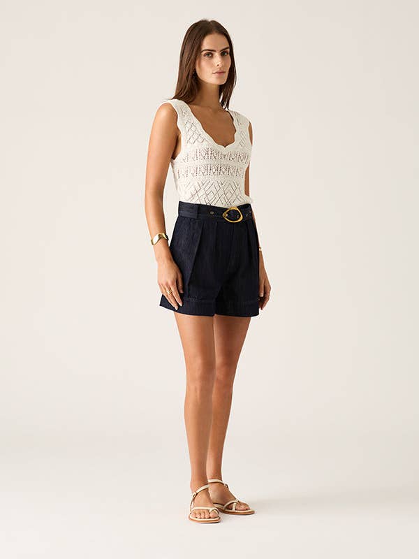 Indigo Ana Denim Shorts for wholesale on Faire