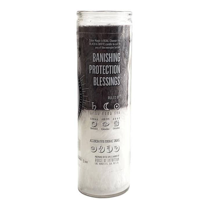 House Of Intuition - Wholesale Novelty Candle - Black and White "Write-Your-Own-Prayer" Candle - PROTECTION